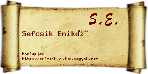 Sefcsik Enikő névjegykártya